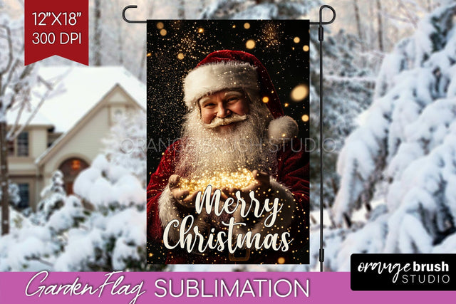 Christmas Garden Flag Sublimation - Winter Welcome Sign PNG Sublimation OrangeBrushStudio 