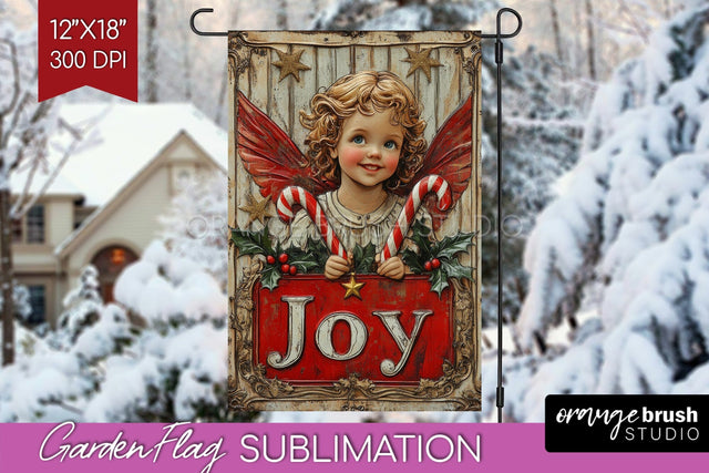 Christmas Garden Flag Sublimation - Winter Welcome Sign PNG Sublimation OrangeBrushStudio 