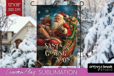 Christmas Garden Flag Sublimation - Winter Welcome Sign PNG Sublimation OrangeBrushStudio 