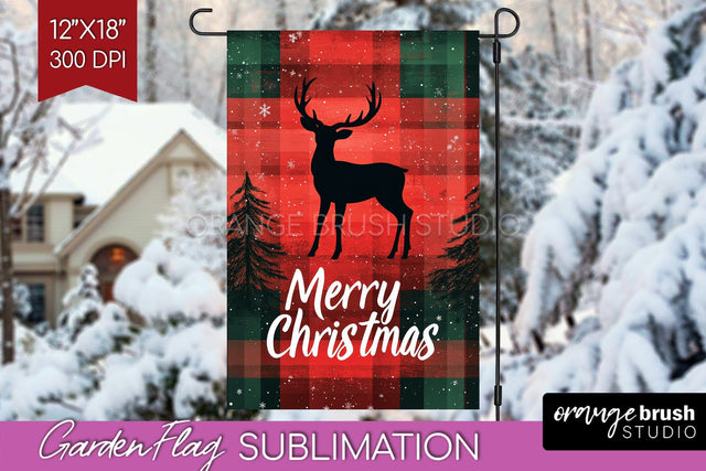 Christmas Garden Flag Sublimation - Winter Welcome Sign PNG Sublimation OrangeBrushStudio 