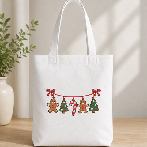 Christmas Garland Embroidery Design – Gingerbread Christmas Tree Candy Cane Machine Embroidery File, Holiday Bunting Design Embroidery/Applique DESIGNS PatternFeed8 