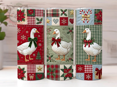 Christmas Geese Quilt 20oz Tumbler, Christmas Geese, Geese Quilt, Christmas Quilt, Geese Tumbler, Quilt Tumbler, Christmas Geese PNG, Geese Quilt PNG Sublimation Lara' s Designs 