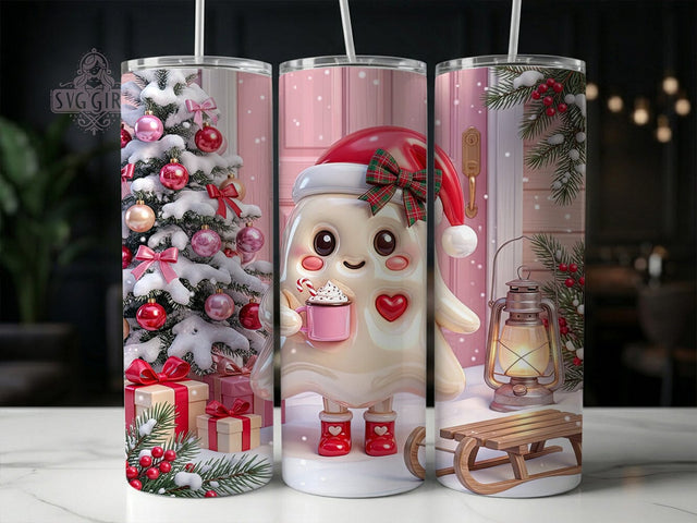 Christmas Ghost Cocoa 20oz Tumbler, Christmas Ghost, Ghost Cocoa, Christmas Cocoa, Cocoa Tumbler, Ghost Tumbler, Christmas Ghost PNG, 20oz Tumbler Wrap Sublimation SvggirlplusArt 