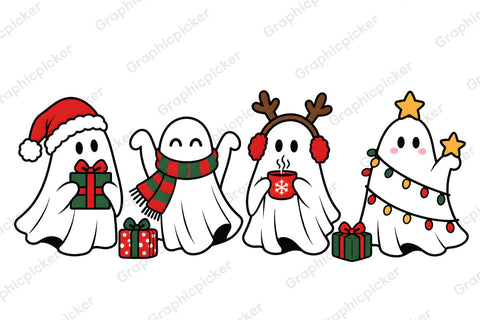 Christmas Ghost PNG, Funny Christmas PNG, Christmas Sublimation PNG Sublimation DesignPlante 503 