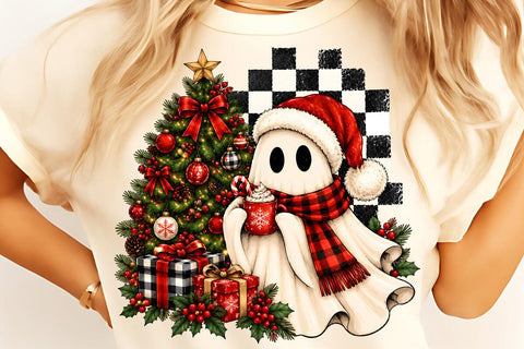Christmas Ghost Sublimation PNG Design Sublimation DesignPlante 503 