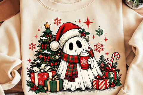 Christmas Ghost Sublimation PNG Design Sublimation DesignPlante 503 