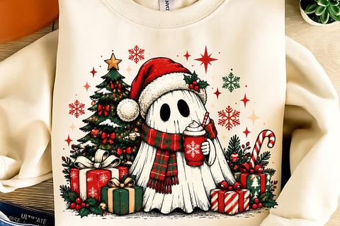 Christmas Ghost Sublimation PNG Design Sublimation DesignPlante 503 
