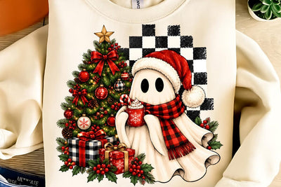 Christmas Ghost Sublimation PNG Design Sublimation DesignPlante 503 