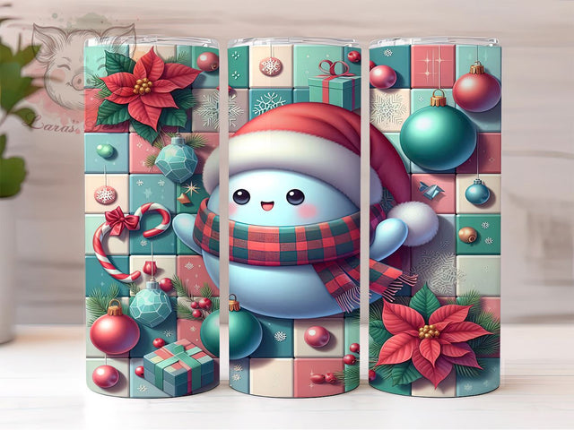 Christmas Ghost Tumbler, Spooky Tumbler, 20oz Tumbler Wrap, Halloween Christmas, Holiday Decor, Ghost Lover Gift, Unique Holiday Tumbler Sublimation Lara' s Designs 