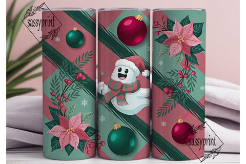 Christmas Ghost Tumbler Wrap Sublimation sassyprint 