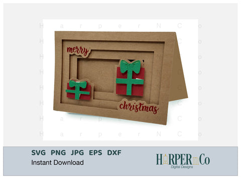 Christmas Gift Box 3D Card SVG PNG Cut EPS File SVG HarperNCo 