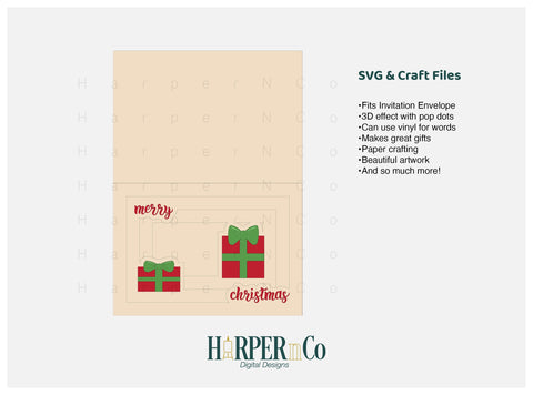 Christmas Gift Box 3D Card SVG PNG Cut EPS File SVG HarperNCo 