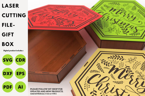 Christmas Gift Box and candy Box | laser cut file | svg paper cut | cricut | glowforge file SVG tofigh4lang 