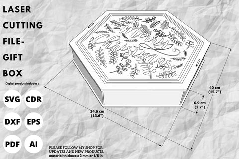 Christmas Gift Box and candy Box | laser cut file | svg paper cut | cricut | glowforge file SVG tofigh4lang 
