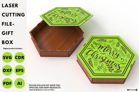 Christmas Gift Box and candy Box | laser cut file | svg paper cut | cricut | glowforge file SVG tofigh4lang 