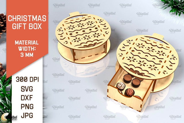 Christmas Gift Box Laser Cut. 3D Favor Box SVG Design SVG Evgenyia Guschina 