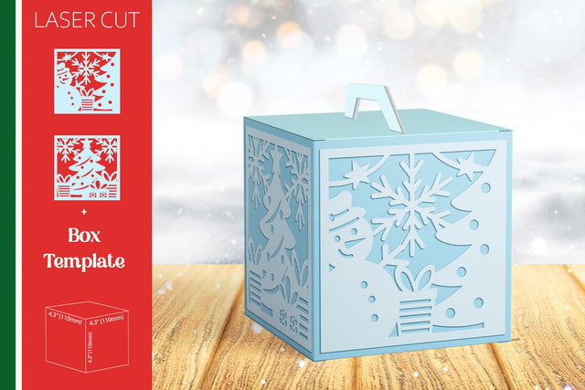 Christmas gift box laser cut, Candy box paper craft 3D Paper AnastasiyaArtDesign 