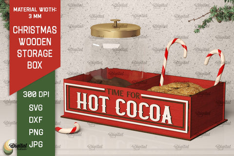 Christmas Gift Box Laser Cut. Christmas Storage Box SVG SVG Evgenyia Guschina 