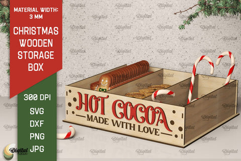 Christmas Gift Box Laser Cut. Christmas Storage Box SVG SVG Evgenyia Guschina 