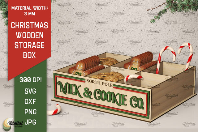 Christmas Gift Box Laser Cut. Christmas Storage Box SVG SVG Evgenyia Guschina 