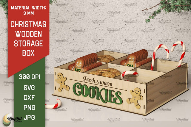 Christmas Gift Box Laser Cut. Christmas Storage Box SVG SVG Evgenyia Guschina 