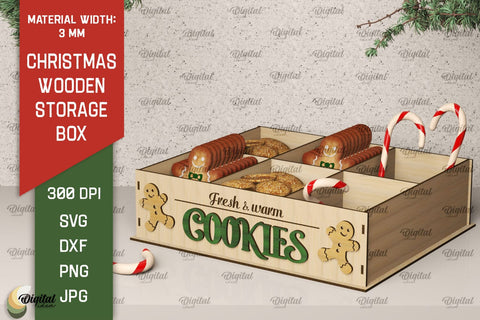 Christmas Gift Box Laser Cut. Christmas Storage Box SVG SVG Evgenyia Guschina 