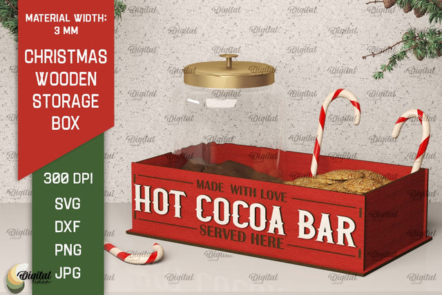 Christmas Gift Box Laser Cut. Christmas Storage Box SVG SVG Evgenyia Guschina 