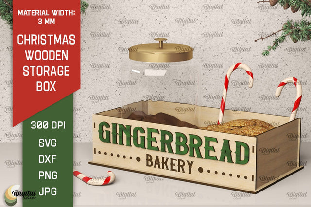 Christmas Gift Box Laser Cut. Christmas Storage Box SVG SVG Evgenyia Guschina 