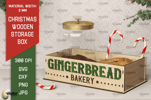 Christmas Gift Box Laser Cut. Christmas Storage Box SVG SVG Evgenyia Guschina 