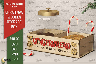 Christmas Gift Box Laser Cut. Christmas Storage Box SVG SVG Evgenyia Guschina 