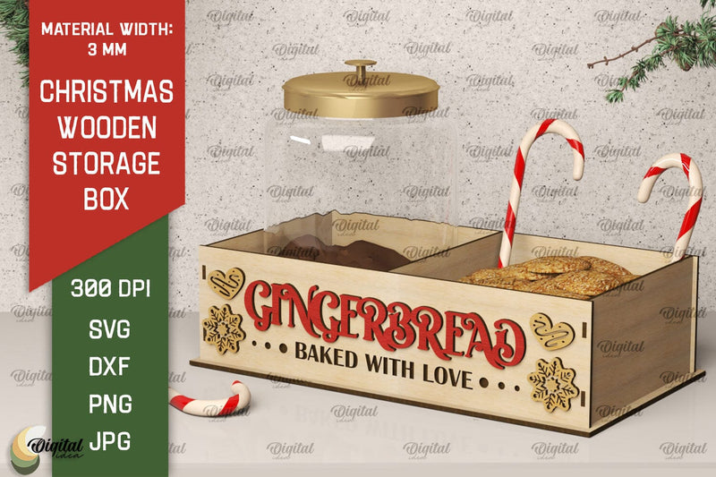 Christmas Gift Box Laser Cut. Christmas Storage Box SVG SVG Evgenyia Guschina 