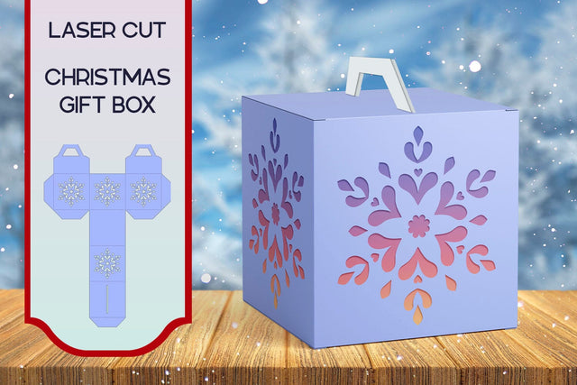 Christmas gift box svg, Candy box with snowflake ornament SVG AnastasiyaArtDesign 
