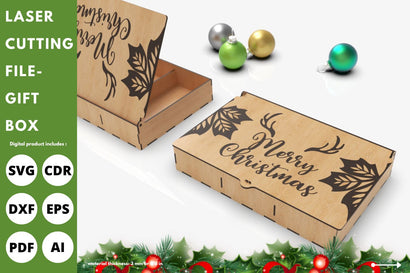 Christmas gift Box with divider | laser cut file | svg paper cut | cricut | glowforge file SVG tofigh4lang 