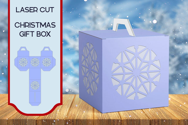 Christmas gift box with snowflake, 3d candy box svg laser cut SVG AnastasiyaArtDesign 
