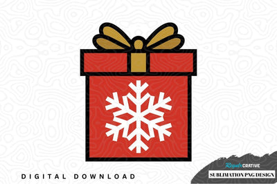 Christmas gift box with snowflake design Sublimation Regulrcrative 