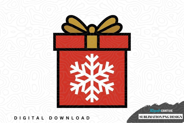Christmas gift box with snowflake design Sublimation Regulrcrative 