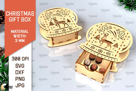 Christmas Gift Boxes Laser Cut Bundle. 3D Favor Boxes SVG SVG Evgenyia Guschina 