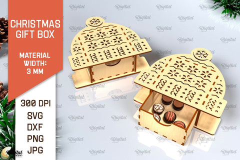 Christmas Gift Boxes Laser Cut Bundle. 3D Favor Boxes SVG SVG Evgenyia Guschina 