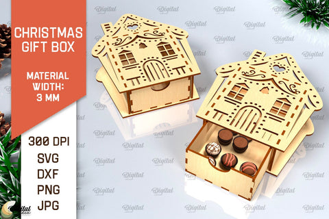 Christmas Gift Boxes Laser Cut Bundle. 3D Favor Boxes SVG SVG Evgenyia Guschina 