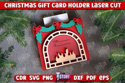 Christmas Gift Card | Christmas Gift Idea | Greeting Card | Holidays | CNC File SVG The T Store Design 