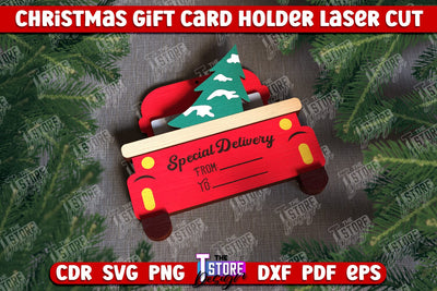 Christmas Gift Card | Christmas Gift Idea | Greeting Card | Holidays | CNC File SVG The T Store Design 