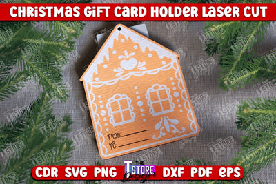 Christmas Gift Card | Christmas Gift Idea | Greeting Card | Holidays | CNC File SVG The T Store Design 