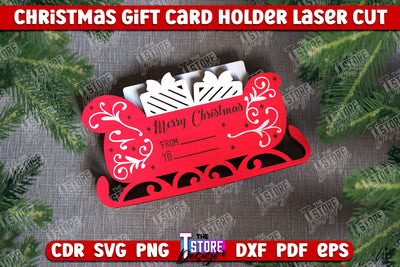 Christmas Gift Card | Christmas Gift Idea | Greeting Card | Holidays | CNC File SVG The T Store Design 
