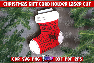 Christmas Gift Card | Christmas Gift Idea | Greeting Card | Holidays | CNC File SVG The T Store Design 
