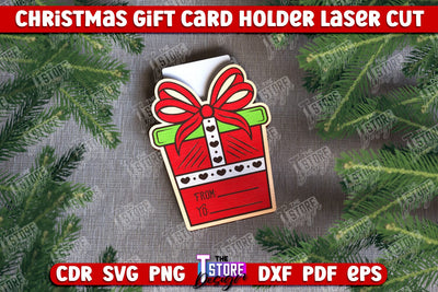 Christmas Gift Card | Christmas Gift Idea | Greeting Card | Holidays | CNC File SVG The T Store Design 