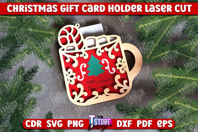 Christmas Gift Card | Christmas Gift Idea | Greeting Card | Holidays | CNC File SVG The T Store Design 