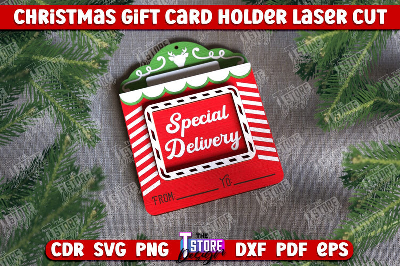 Christmas Gift Card | Christmas Gift Idea | Greeting Card | Holidays | CNC File SVG The T Store Design 