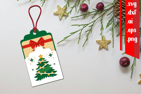 Christmas Gift Card Holder | Christmas Tag 3D Paper zafrans studio 