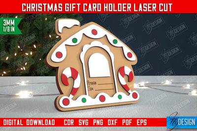 Christmas Gift Card Holder | Gift Card | Christmas Gift Idea | Greeting Card | Holidays | CNC File SVG Fly Design 