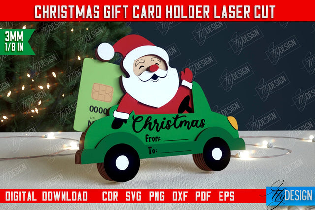 Christmas Gift Card Holder | Gift Card | Christmas Gift Idea | Greeting Card | Holidays | CNC File SVG Fly Design 